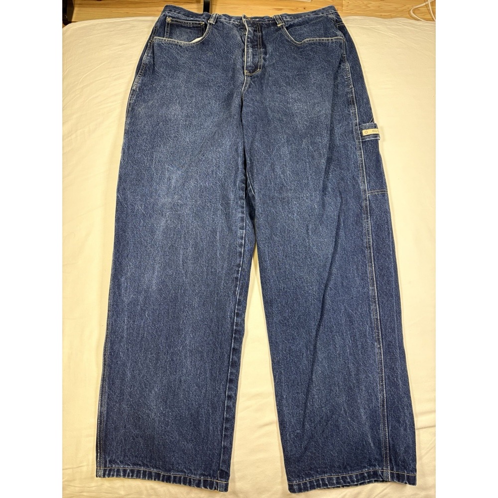 Vtg Y2K Southpole Baggy Wide Leg Carpenter Jeans Mens 36x31 Embroidered Skater